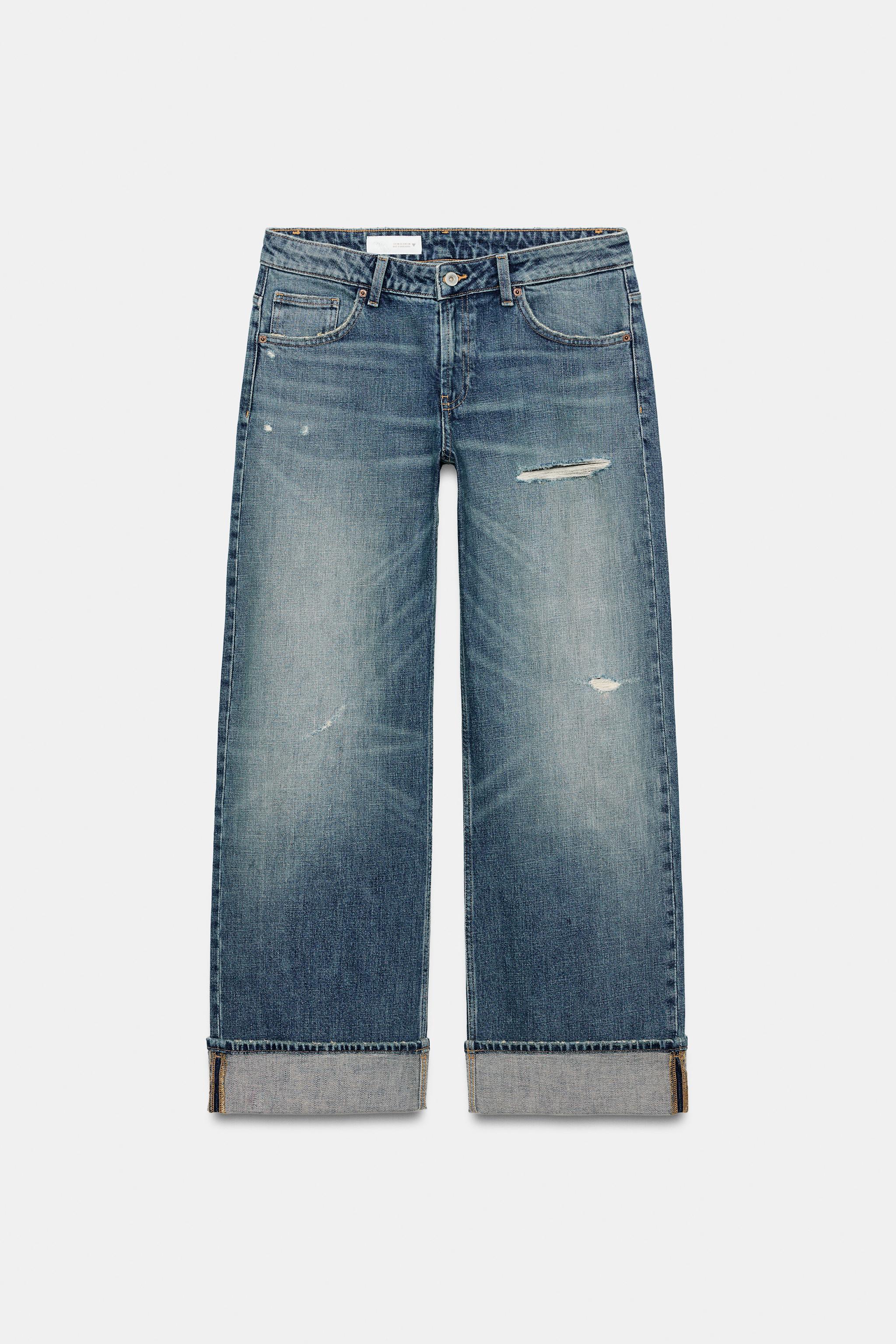 TRF LOOSE LOW-RISE FOLDED HEM JEANS
